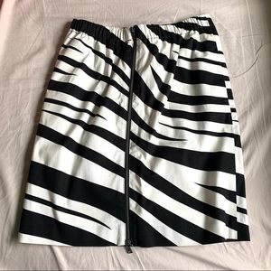 Club Monaco Zebra Front Zipper Skirt Sz 0